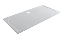 Receveur de douche extra-plat l.80 x L.160 cm blanc anti dérapant, GoodHome Limski