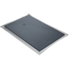Receveur de douche gris 140 x 90 cm haute densité aspect ardoise - grille carrée excentrée