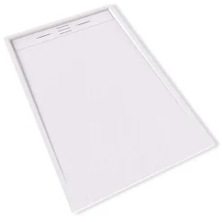 Receveur de douche HIEMAL 90 x 140 cm résine Blanc aspect ardoise + bonde incluse - Saniverre