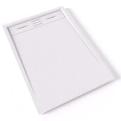 Receveur de douche HIEMAL 70 x 100 cm résine Blanc aspect ardoise + bonde incluse - Saniverre