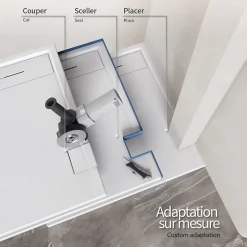 Receveur de douche HIEMAL 70 x 100 cm résine Blanc aspect ardoise + bonde incluse - Saniverre