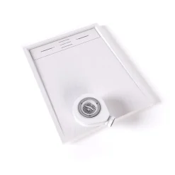 Receveur de douche HIEMAL 70 x 90 cm résine Blanc aspect ardoise + bonde incluse - Saniverre