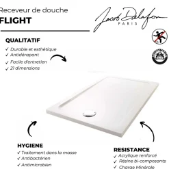 Receveur de douche JACOB DELAFON Flight rectangle extra plat antidérapant 140 x 90 cm