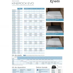 Receveur de douche Kinedo Kinerock Evo 180x100 sable, texture minérale avec grille assortie et bonde extra-plate