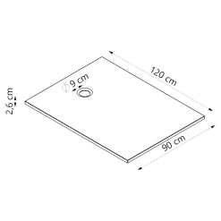 Receveur de douche l.90 x L.120 cm blanc antidérapant GoodHome Leira