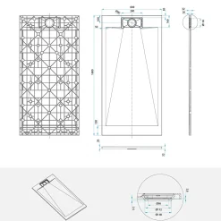 Receveur de douche POLAR noir extra-plat effet pierre 80 x 160 cm + bonde
