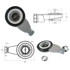 Receveur de douche POLAR gris extra-plat effet pierre 80 x 120 cm + bonde