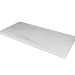 Receveur de douche POLAR blanc extra-plat effet pierre 80 x 120 cm + bonde