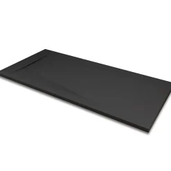 Receveur de douche POLAR noir extra-plat effet pierre 80 x 120 cm + bonde