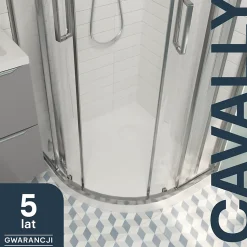 Receveur de douche quart de cercle 80 x 80 cm, résine, blanc, GoodHome Cavally