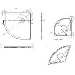 Receveur de douche quart de cercle 80 x 80 cm, résine, blanc, GoodHome Cavally