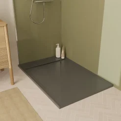 Receveur de douche rectangulaire en béton, 120 x 80 cm, anthracite, Homesight