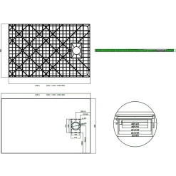 Receveur de douche rectangulaire 80x100cm en SMC - 3,7cm de hauteur - sans système d'évacutation