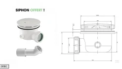 Receveur de Douche Rectangle - 90 x 140 x 11,5 cm - Blanc - avec Siphon OFFERT - MOON