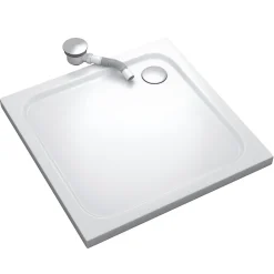Receveur de douche SHIMMER 80 x 80 cm acrylique Blanc + bonde et siphon inclus - Saniverre