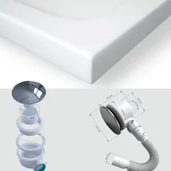 Receveur de douche SHIMMER 70 x 90 cm acrylique Blanc + bonde et siphon inclus - Saniverre
