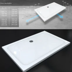 Receveur de douche SHIMMER 70 x 90 cm acrylique Blanc + bonde et siphon inclus - Saniverre