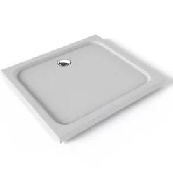 Receveur de douche SHIMMER STONE 80 x 90 cm acrylique Blanc effet pierre + bonde et siphon inclus - Saniverre