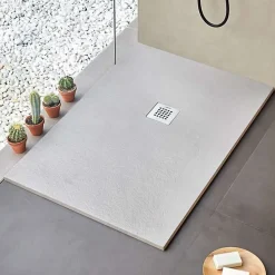 Receveur de douche STRATO extra plat, Gris - 110 x 80 cm - Résistant et Facile à installer - Salle de bain - Douche