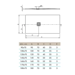 Receveur de douche ultra-léger LOGIC - 100 x 70 cm - Blanc - Résistant et Facile à installer - Salle de bain - Douche