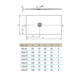 Receveur de douche ultra-léger LOGIC - 100 x 70 cm - Blanc - Résistant et Facile à installer - Salle de bain - Douche
