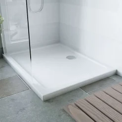 Receveur de douche 100x80 cm acrylique extraplat CRYSTA - Blanc