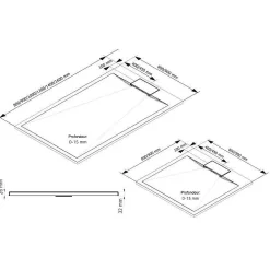 Receveur de douche 70x160 cm, blanc mat, Schulte Meg