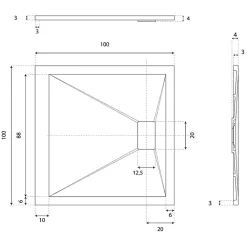 Receveur de douche 100x100 cm extra plat - SAPHIR