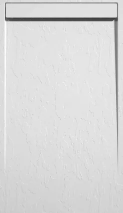 Receveur de douche 80x170 cm extra plat CLEVER en resine surface ardoisee blanc