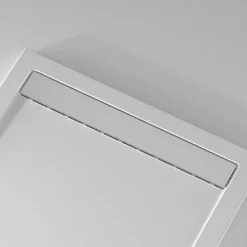 Receveur de douche 80x170 cm extra plat CLEVER en resine surface ardoisee blanc