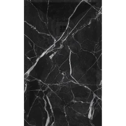 Receveur de douche 80x170 cm extra plat DEKOR en resine finition marbre noir