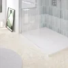 Receveur de douche 80x180 cm extra plat, résine et minéral, marbre blanc, Ayor Bathroom Nola