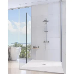 Receveur de Douche 100X180 cm Ligne Vulcano Fin Blanc Perle Ral 1013 en Résine Synthétique et Poudre de Marbre - FRASCIO