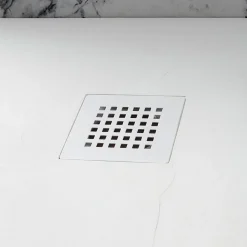 Receveur De Douche 70X70 En Résine Blanche Effet Pierre Avec Paroi De Douche Muse