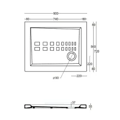 Receveur De Douche 70X90 Rectangulaire En Céramique Blanche H 5,5Cm - Ligne