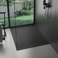 Receveur Résine 120 x 80 Façon Ardoise Noir Essebagno