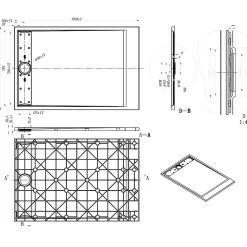 Receveur Résine 120 x 80 Façon Ardoise Noir Essebagno