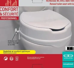 Réhausse WC avec couvercle plastique Godonnier blanc 10 cm