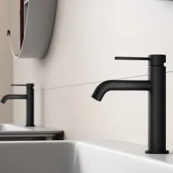 Robinet à bec court pour salle de bain couleur noir mat - DILECI