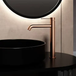 Robinet à bec haut 30 cm, Finition cuivre brossé (Rose Gold)