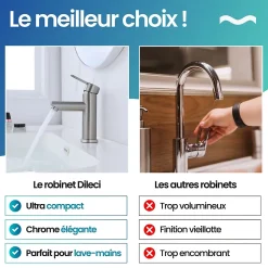 Robinet Compact lave-mains couleur Chrome - DILECI
