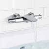 Robinet de Baignoire Cascade Mitigeur Thermostatique de Douche pour Baignoire Robinet de Douche Laiton Chromé Design Elégant