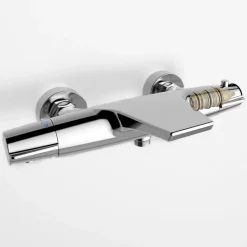 Robinet de Baignoire Cascade Mitigeur Thermostatique de Douche pour Baignoire Robinet de Douche Laiton Chromé Design Elégant