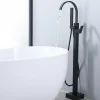 Robinet de Baignoire Cascade sur Pied Montage au Sol avec Douchette, pour Bain et Douche