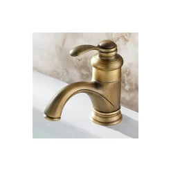 Robinet de baignoire rétro antique, mitigeur de lavabo européen chaud et froid, finition bronze, bouilloire rétro, jet brossé