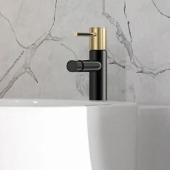 Robinet de bidet monocommande ZUNI en laiton finition NOIR OR mat Kibath
