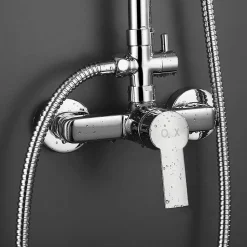 Robinet de douche monocommande PIN avec finition chromée brillante en laiton Kibath