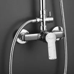 Robinet de douche monocommande SIX avec finition chromée brillante en laiton Kibath