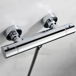 Robinet de douche thermostatique ORTE (robinet seul) avec finition chromée polie en laiton Kibath