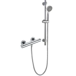 Robinet de douche thermostatique ORTE avec barre de douche, finition chrome poli, en laiton Kibath